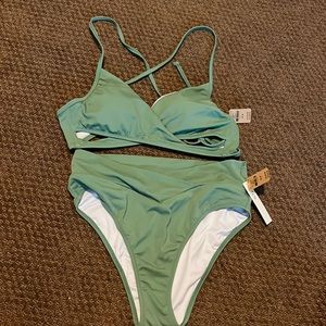 Green (PINK BRAND) bikini, NEW W TAGS, only wore to try it on.